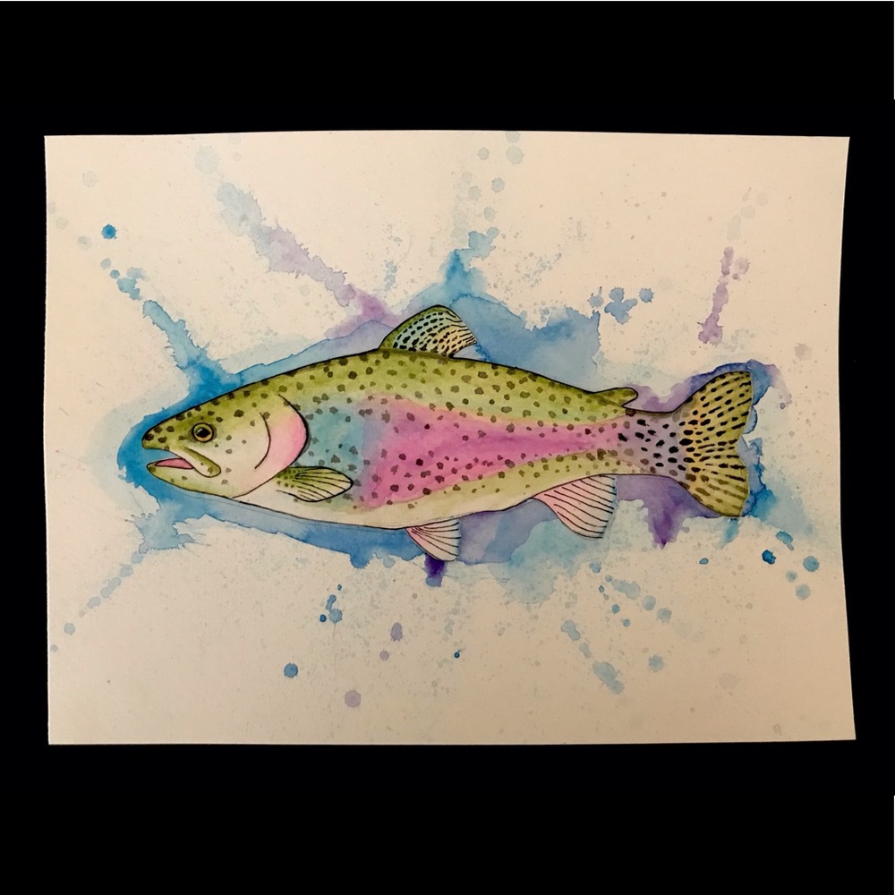 Watercolor Rainbow Trout Print(8x10 inches)